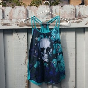 Turquoise Skull Tee